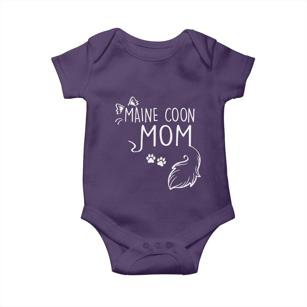 Maine Coon Mom Baby Onesie Large Breed Cat Lover Silhouette Gift TS12 Purple Print Your Wear