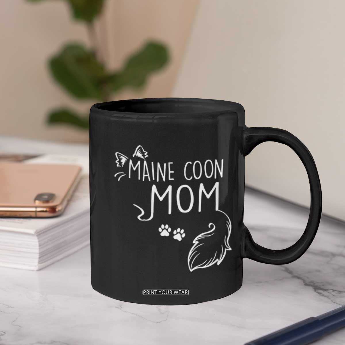 Maine Coon Mom Coffee Mug Large Breed Cat Lover Silhouette Gift TS12 Print Your Wear