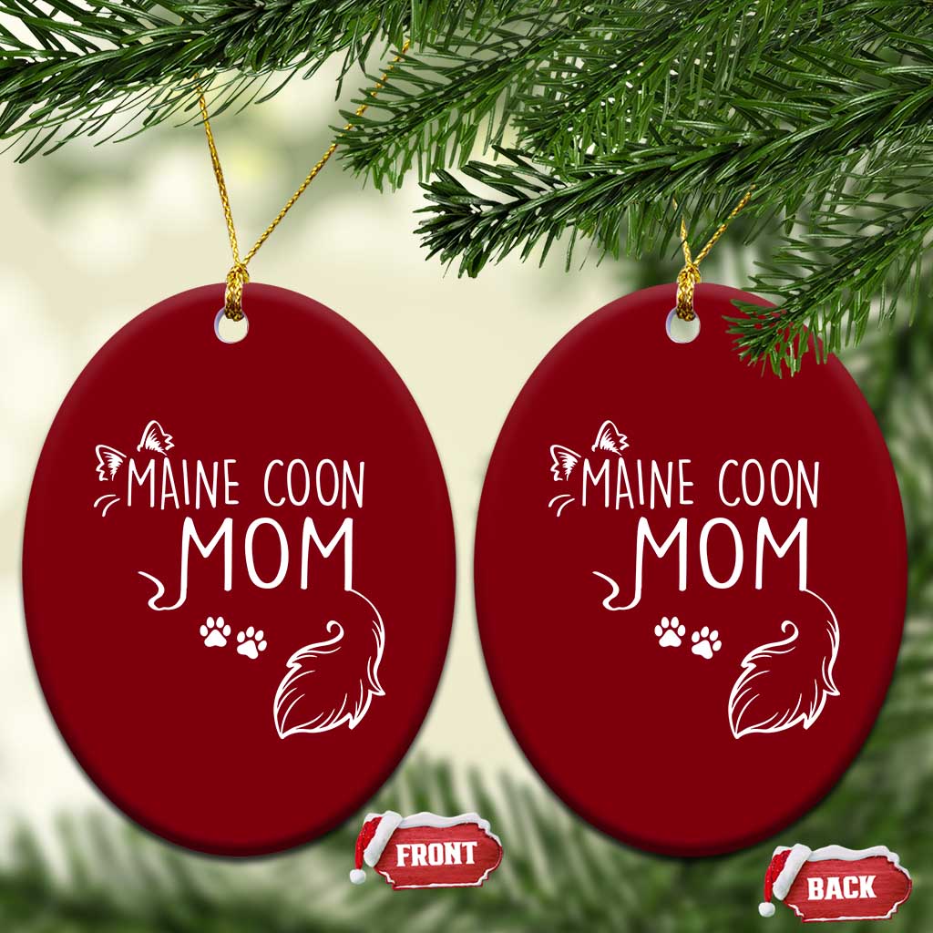 Maine Coon Mom Ceramic Ornament Large Breed Cat Lover Silhouette Gift TS12 Print Your Wear