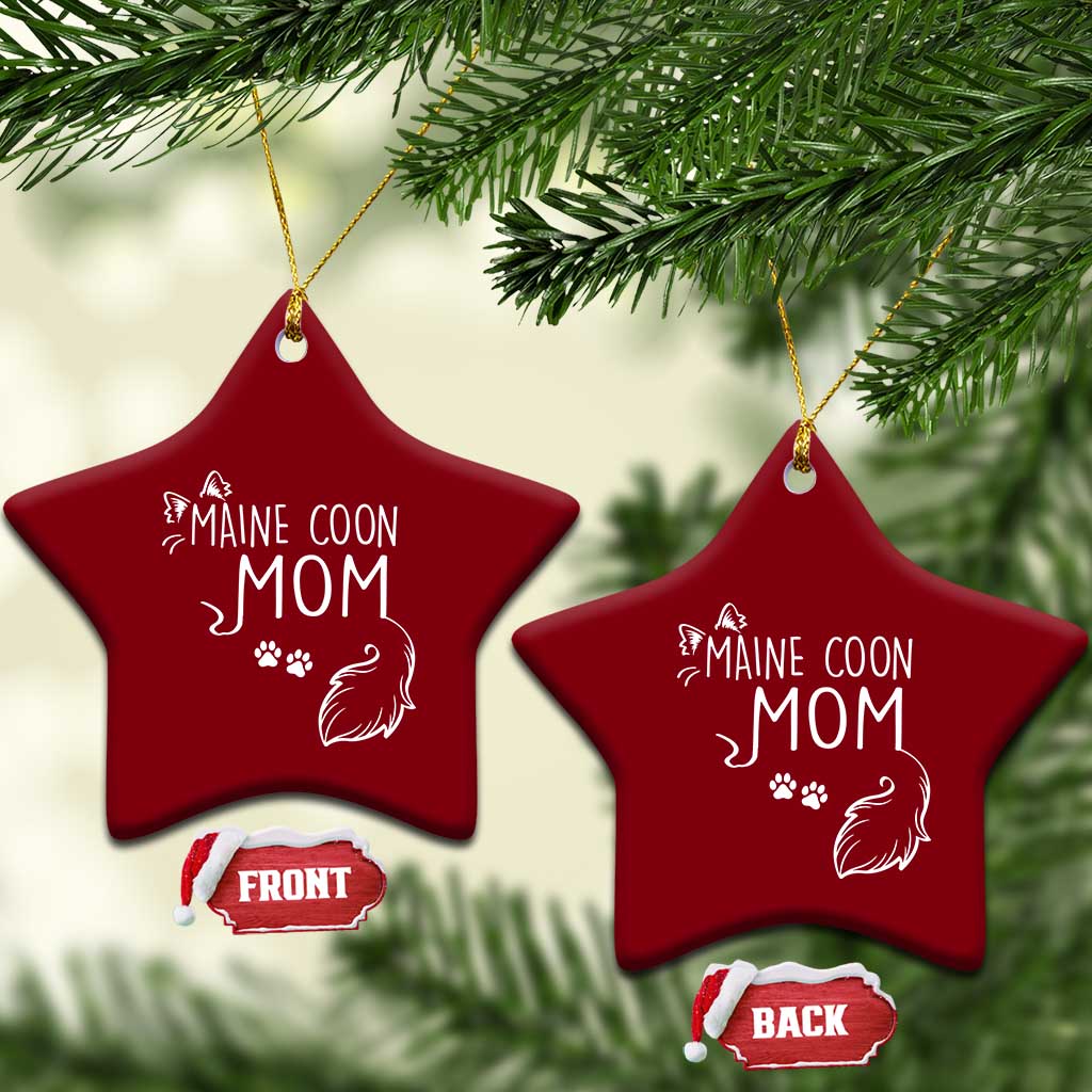 Maine Coon Mom Ceramic Ornament Large Breed Cat Lover Silhouette Gift TS12 Print Your Wear