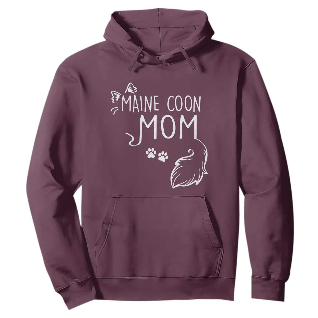 Maine Coon Mom Hoodie Large Breed Cat Lover Silhouette Gift TS12 Maroon Print Your Wear