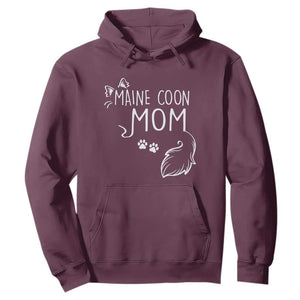 Maine Coon Mom Hoodie Large Breed Cat Lover Silhouette Gift TS12 Maroon Print Your Wear