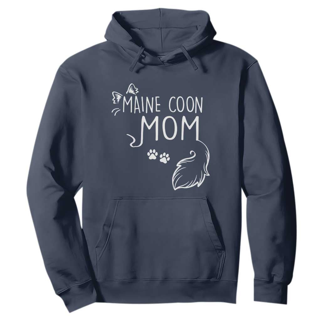 Maine Coon Mom Hoodie Large Breed Cat Lover Silhouette Gift TS12 Navy Print Your Wear