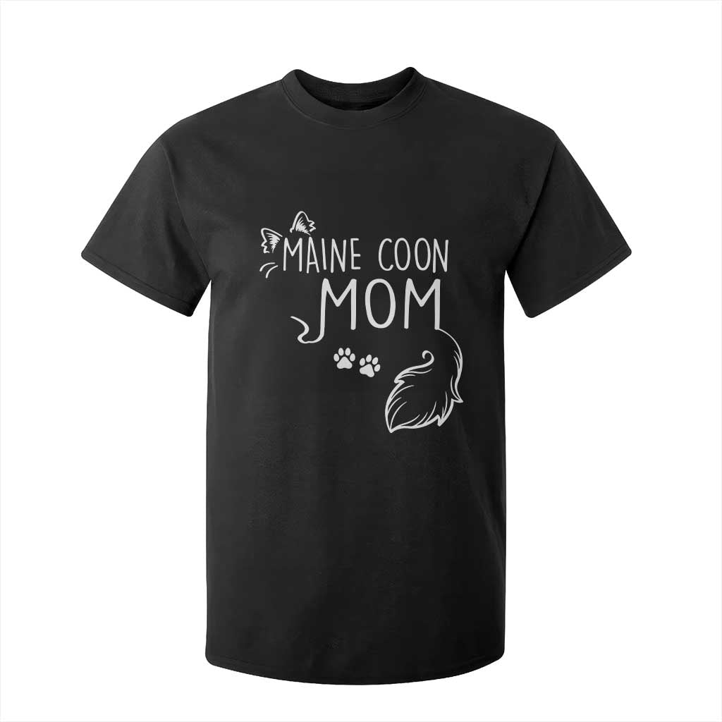 Maine Coon Mom T Shirt For Kid Large Breed Cat Lover Silhouette Gift TS12 Black Print Your Wear