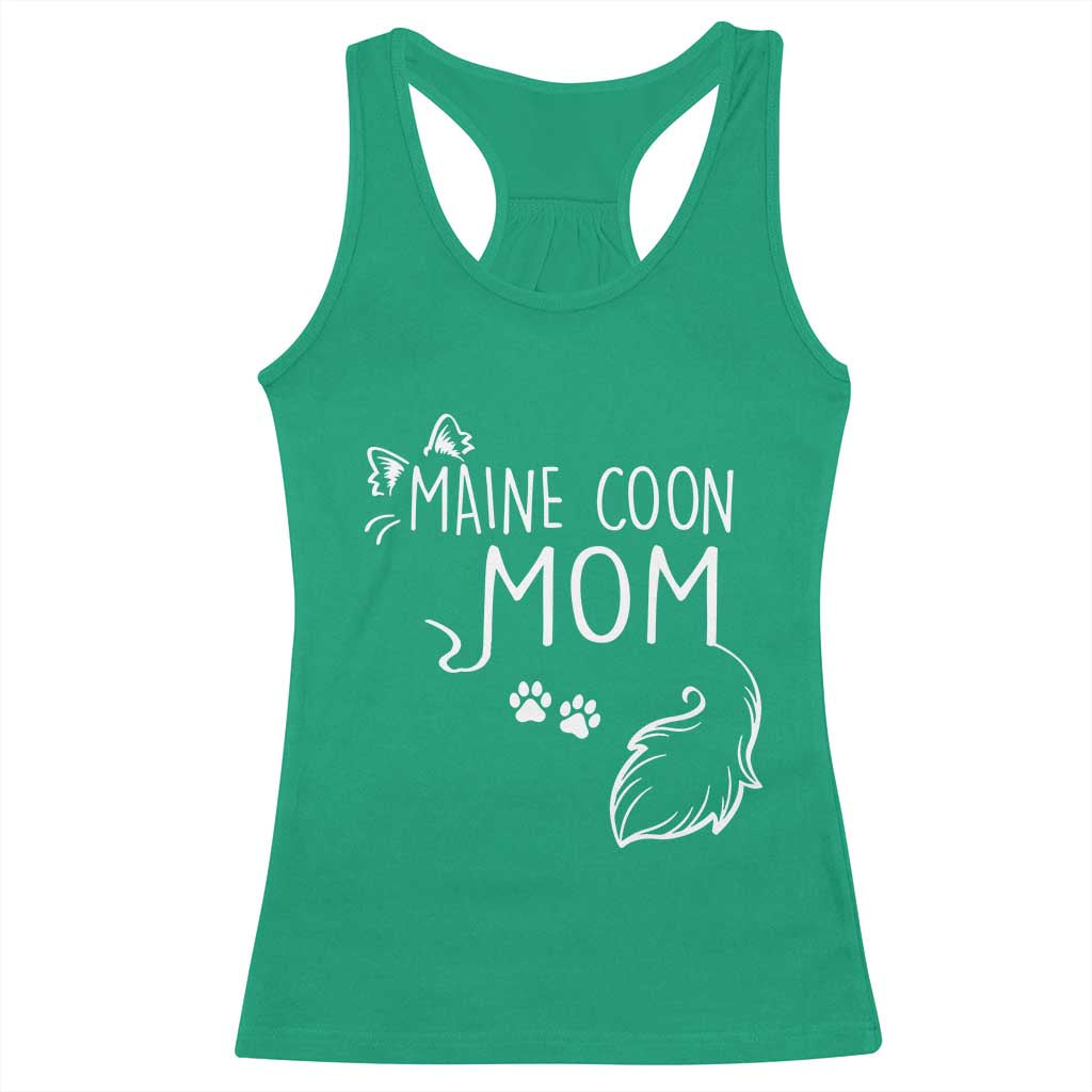 Maine Coon Mom Racerback Tank Top Large Breed Cat Lover Silhouette Gift TS12 Irish Green Print Your Wear