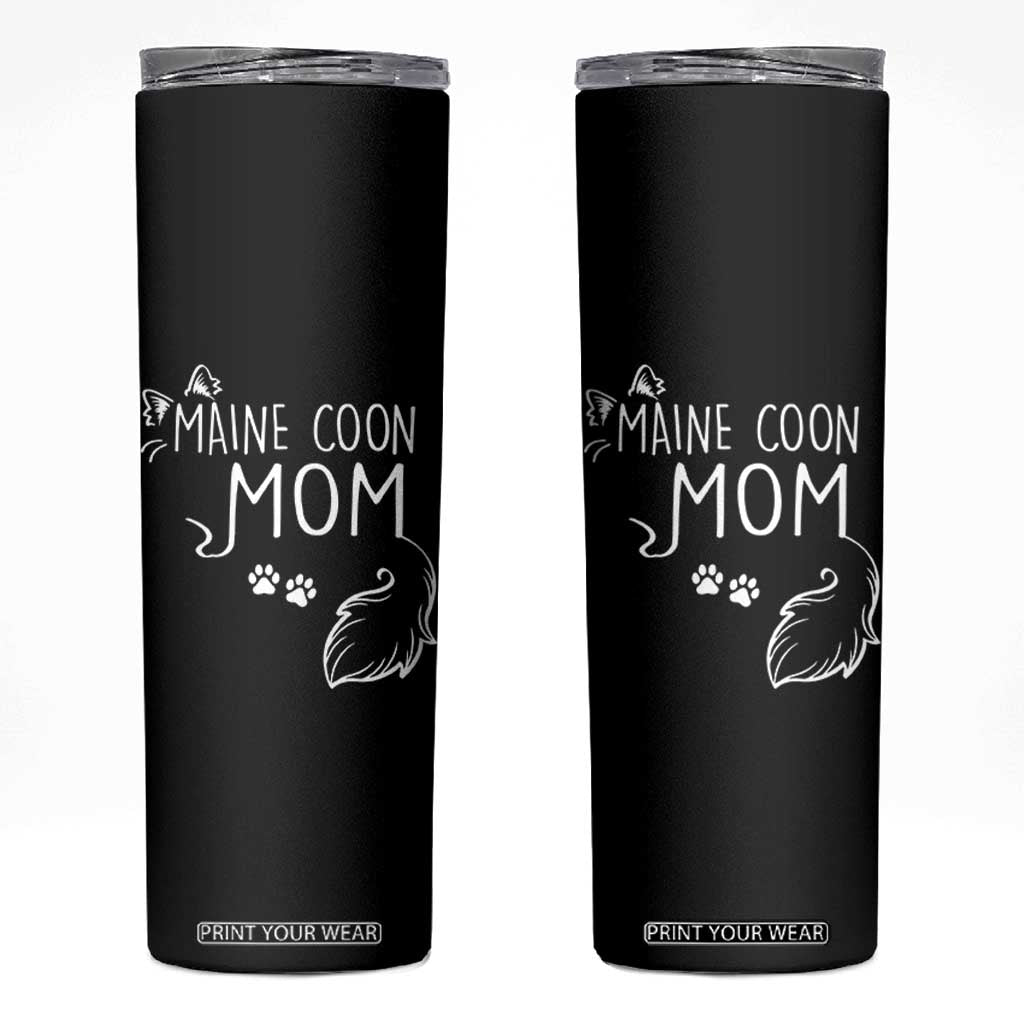 Maine Coon Mom Skinny Tumbler Large Breed Cat Lover Silhouette Gift TS12 Black Print Your Wear