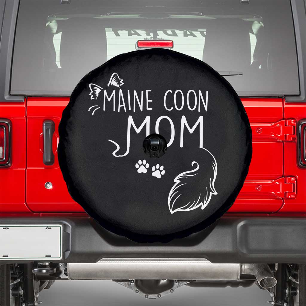 Maine Coon Mom Spare Tire Cover Large Breed Cat Lover Silhouette Gift TS12 Black Print Your Wear