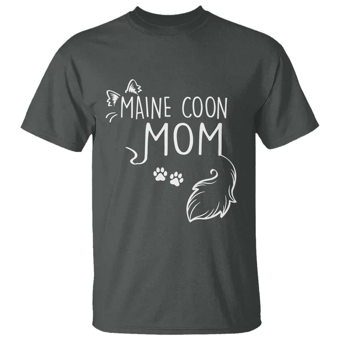 Maine Coon Mom T Shirt Large Breed Cat Lover Silhouette Gift TS12 Dark Heather Print Your Wear