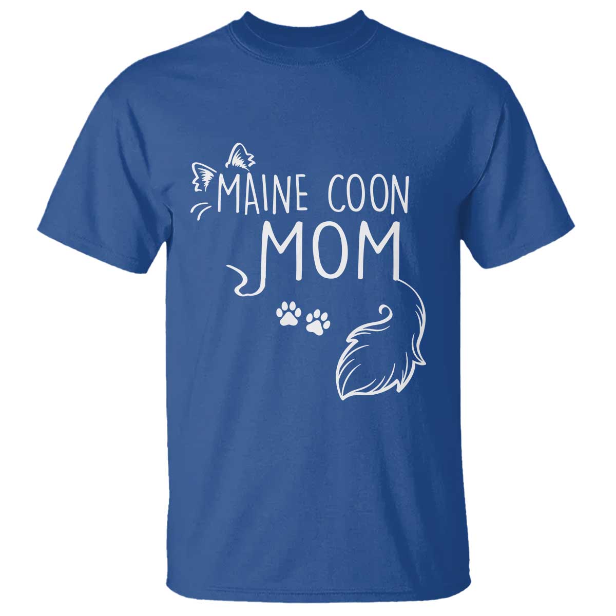 Maine Coon Mom T Shirt Large Breed Cat Lover Silhouette Gift TS12 Royal Blue Print Your Wear