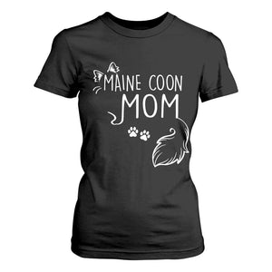 Maine Coon Mom T Shirt For Women Large Breed Cat Lover Silhouette Gift TS12 Black Print Your Wear