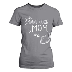 Maine Coon Mom T Shirt For Women Large Breed Cat Lover Silhouette Gift TS12 Charcoal Print Your Wear