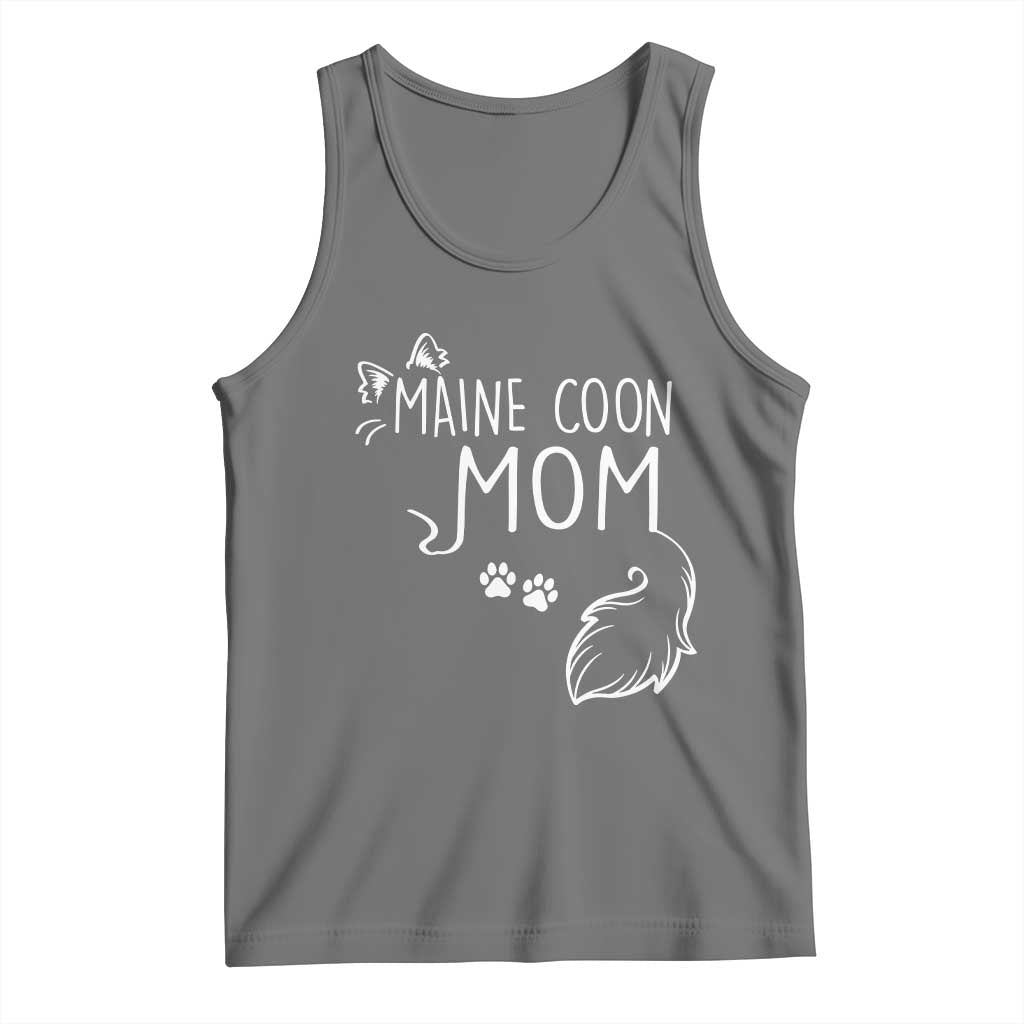 Maine Coon Mom Tank Top Large Breed Cat Lover Silhouette Gift TS12 Black Heather Print Your Wear