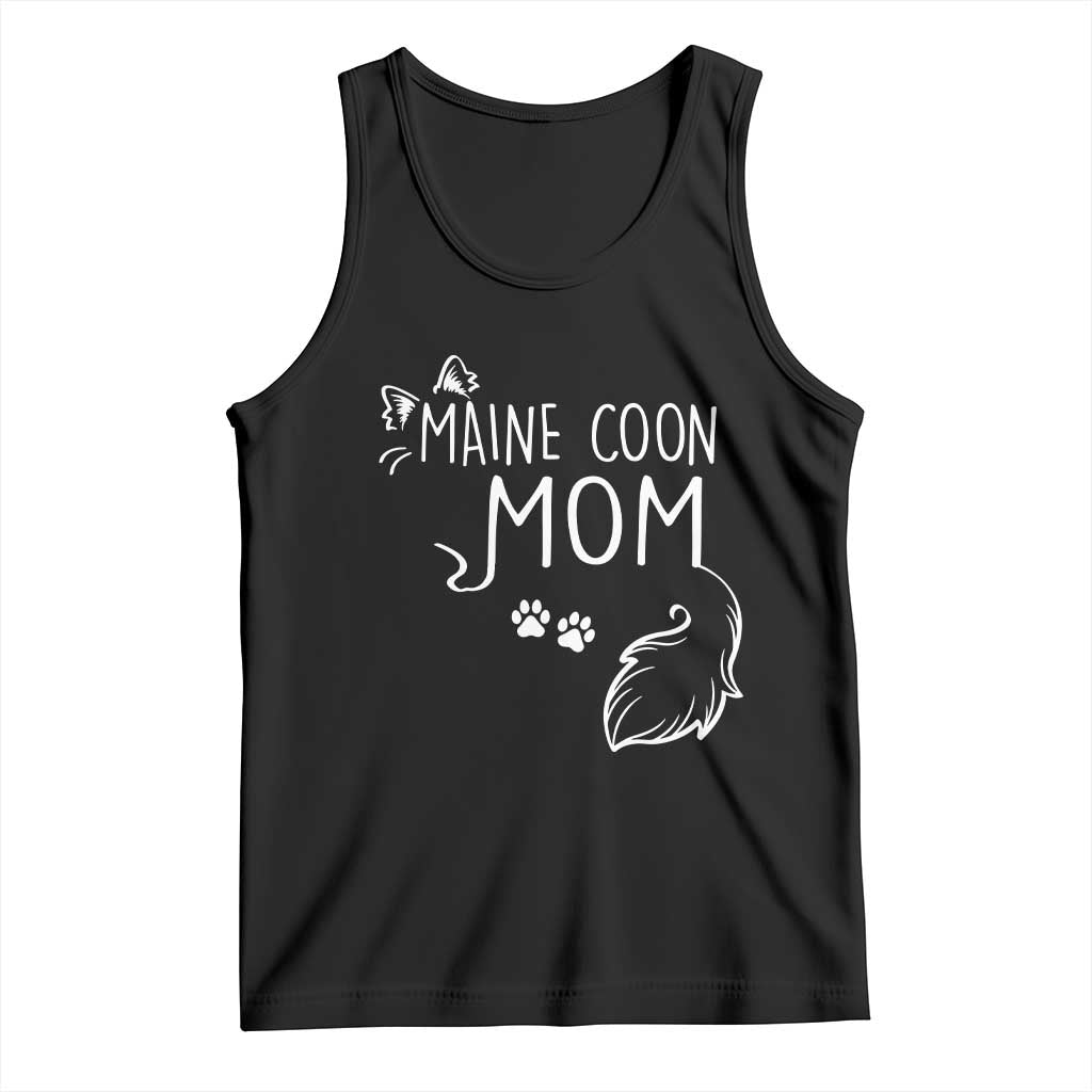 Maine Coon Mom Tank Top Large Breed Cat Lover Silhouette Gift TS12 Black Print Your Wear