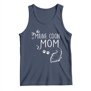 Maine Coon Mom Tank Top Large Breed Cat Lover Silhouette Gift TS12 Navy Print Your Wear