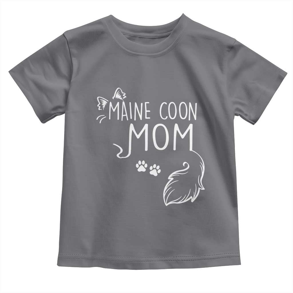 Maine Coon Mom Toddler T Shirt Large Breed Cat Lover Silhouette Gift TS12 Charcoal Print Your Wear