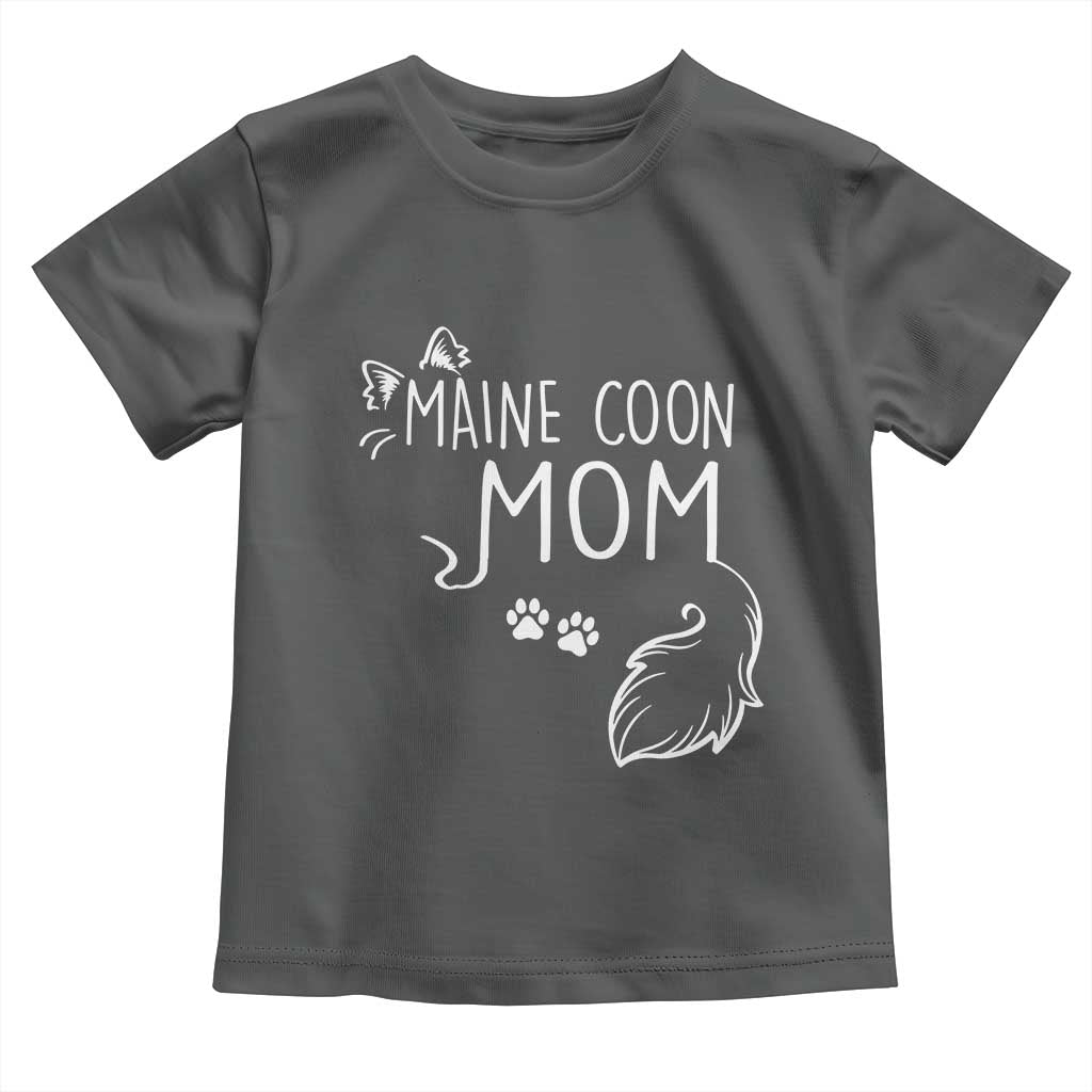 Maine Coon Mom Toddler T Shirt Large Breed Cat Lover Silhouette Gift TS12 Dark Heather Print Your Wear