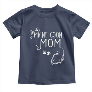 Maine Coon Mom Toddler T Shirt Large Breed Cat Lover Silhouette Gift TS12 Navy Print Your Wear
