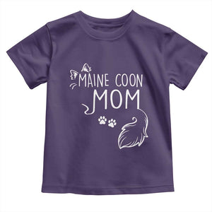 Maine Coon Mom Toddler T Shirt Large Breed Cat Lover Silhouette Gift TS12 Purple Print Your Wear