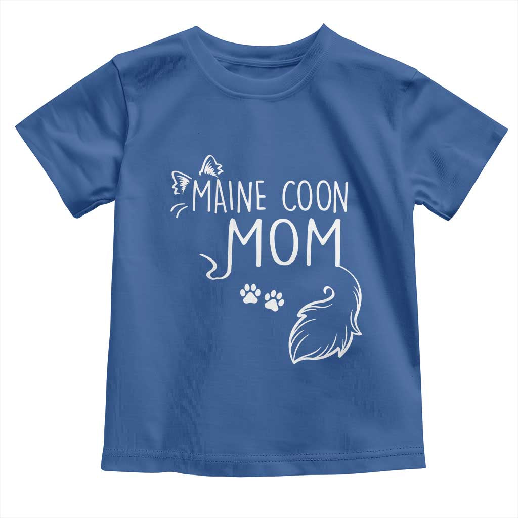 Maine Coon Mom Toddler T Shirt Large Breed Cat Lover Silhouette Gift TS12 Royal Blue Print Your Wear