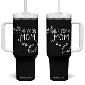 Maine Coon Mom Tumbler With Handle Large Breed Cat Lover Silhouette Gift TS12 One Size: 40 oz Black Print Your Wear