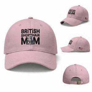 British Shorthair Mom Life Baseball Cap Mothers Day Cat Mom Gift TS12 Baseball Cap Universal Fit Light Pink Print Your Wear