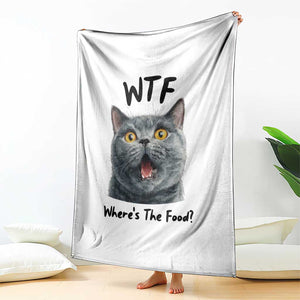 Funny Shocked British Shorthair Cat Throw Blanket Where Is The Food TS12 Print Your Wear