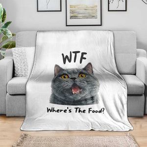 Funny Shocked British Shorthair Cat Throw Blanket Where Is The Food TS12 Print Your Wear