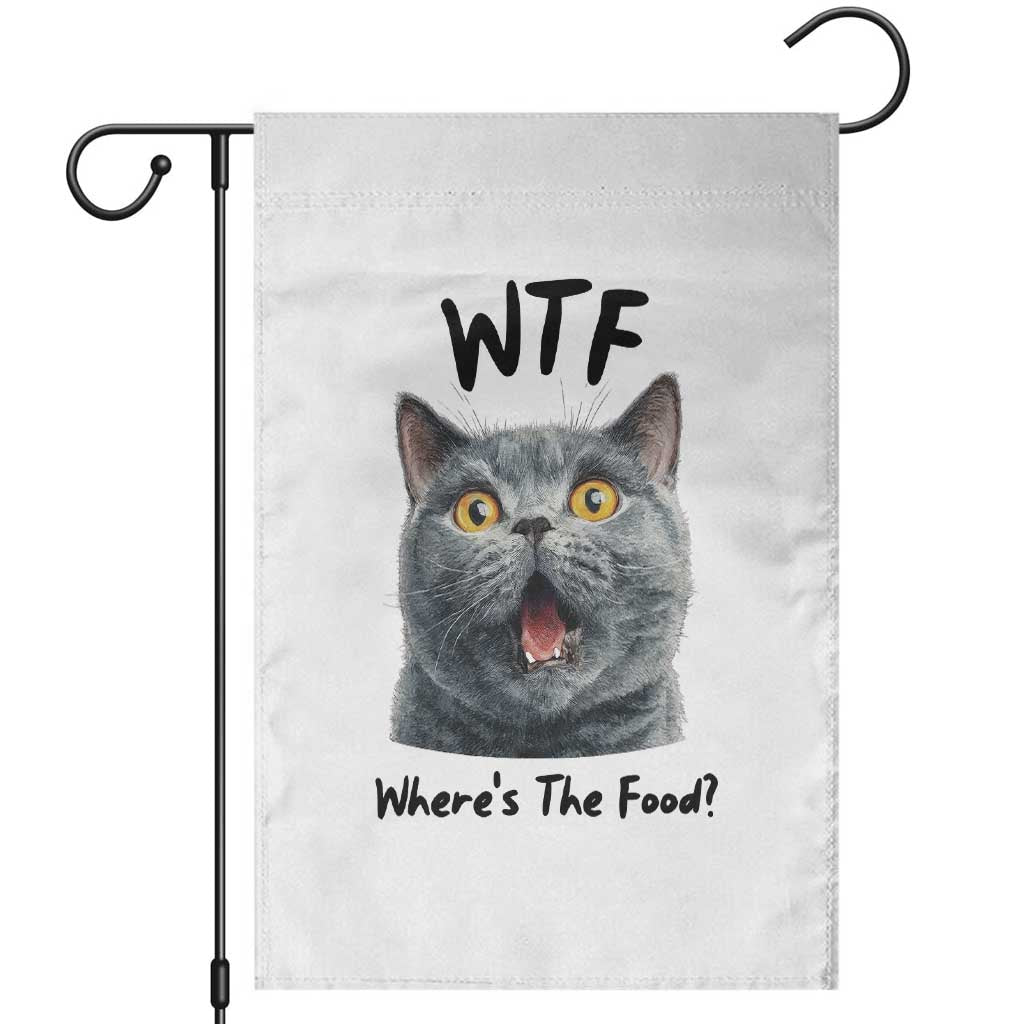 Funny Shocked British Shorthair Cat Garden Flag Where Is The Food TS12 White Print Your Wear