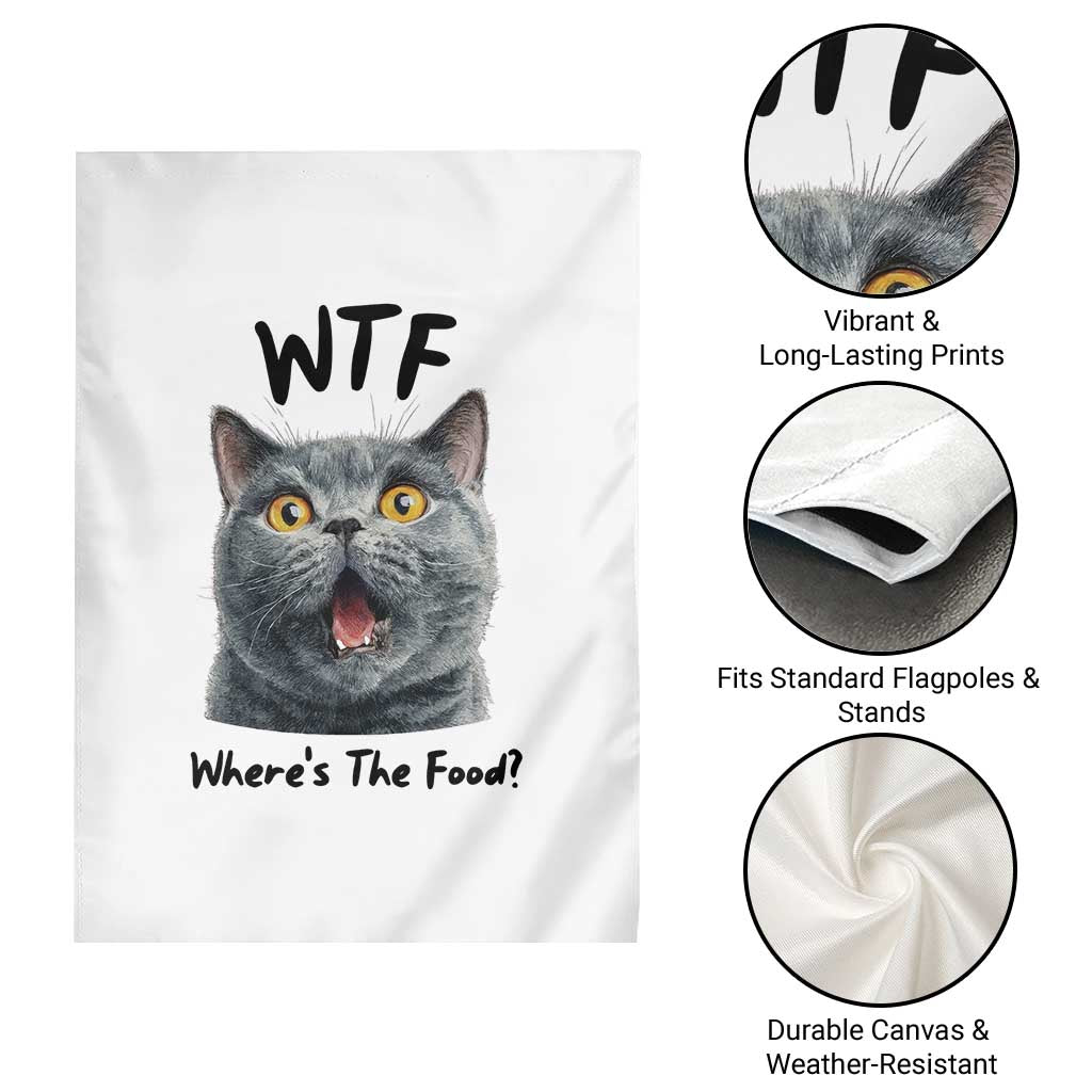 Funny Shocked British Shorthair Cat Garden Flag Where Is The Food TS12 Print Your Wear