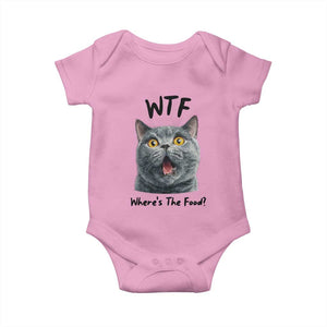 Funny Shocked British Shorthair Cat Baby Onesie Where Is The Food TS12 Light Pink Print Your Wear