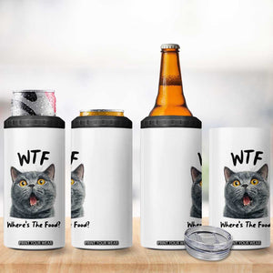 Funny Shocked British Shorthair Cat 4 in 1 Can Cooler Tumbler Where Is The Food TS12 Print Your Wear