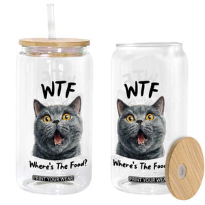 Funny Shocked British Shorthair Cat Glass Can Where Is The Food TS12 Print Your Wear
