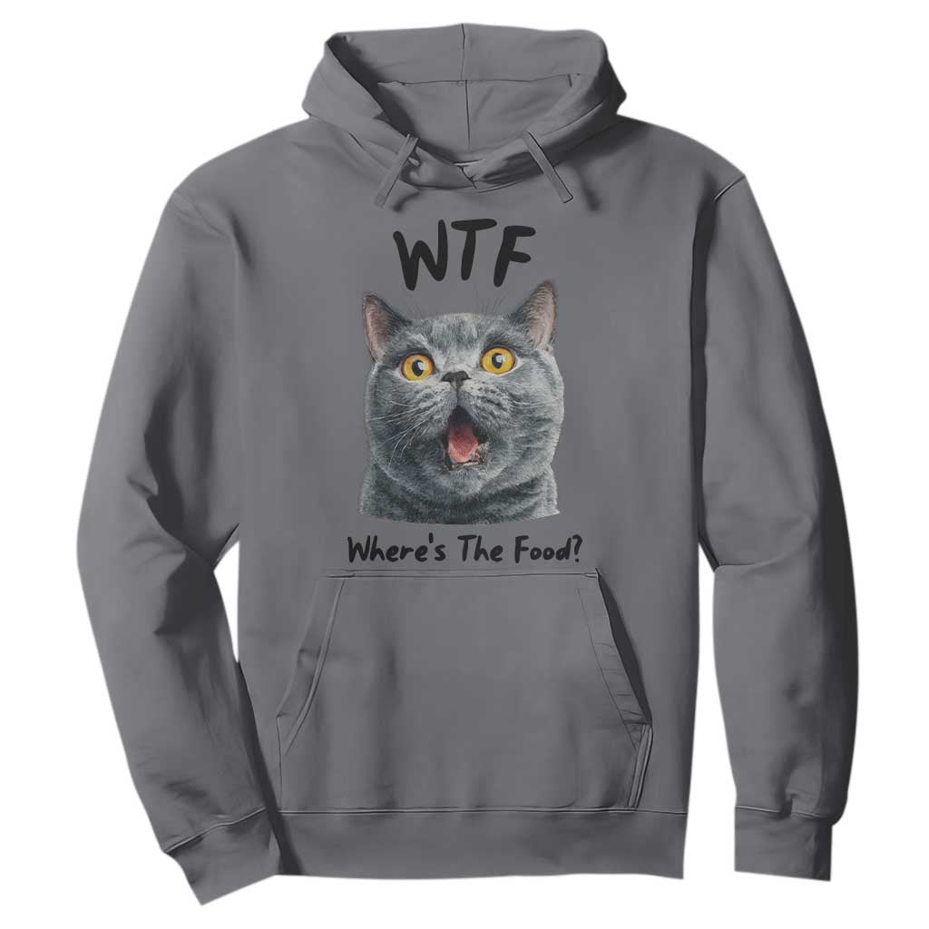 Funny Shocked British Shorthair Cat Hoodie Where Is The Food TS12 Charcoal Print Your Wear