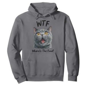 Funny Shocked British Shorthair Cat Hoodie Where Is The Food TS12 Charcoal Print Your Wear