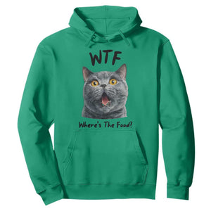Funny Shocked British Shorthair Cat Hoodie Where Is The Food TS12 Irish Green Print Your Wear