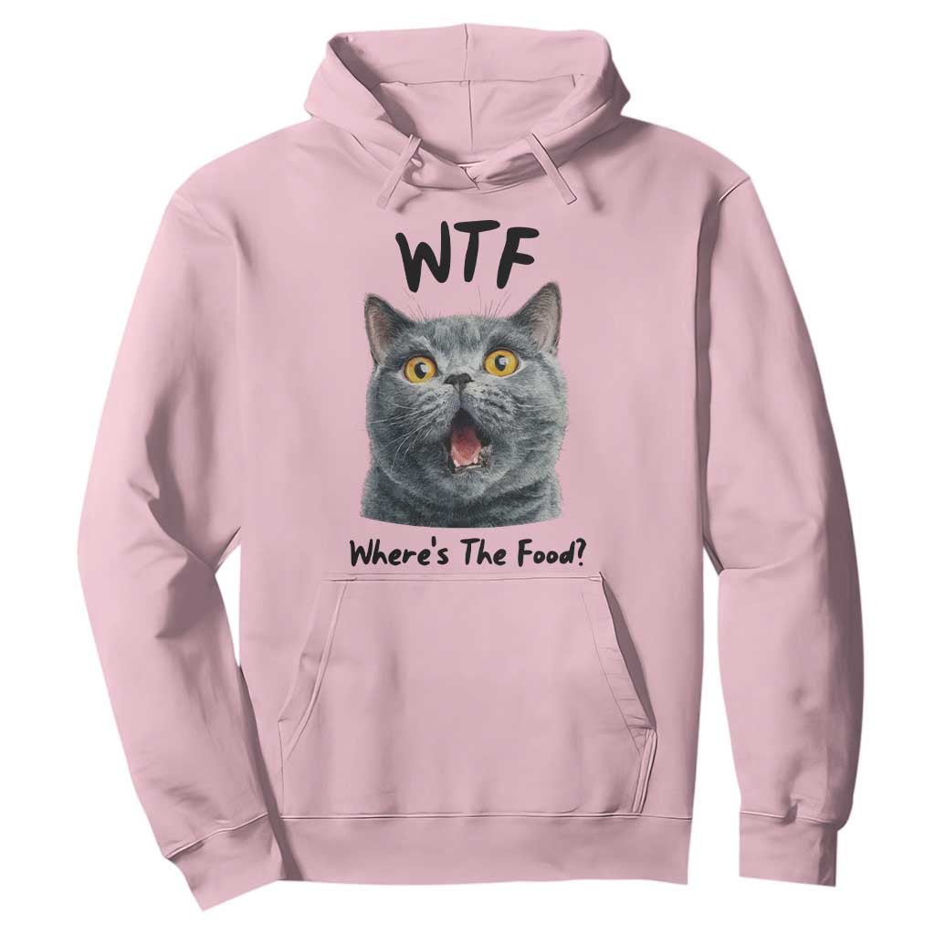 Funny Shocked British Shorthair Cat Hoodie Where Is The Food TS12 Light Pink Print Your Wear