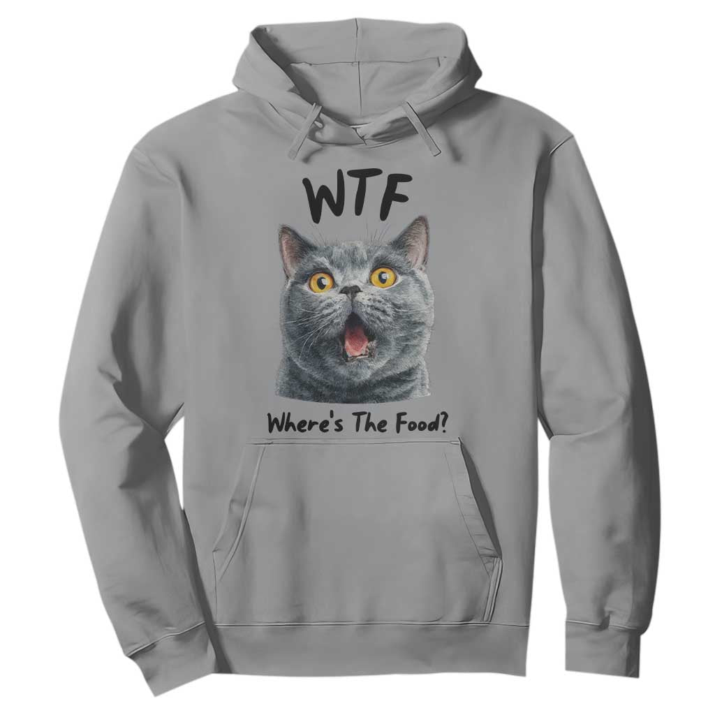 Funny Shocked British Shorthair Cat Hoodie Where Is The Food TS12 Sport Gray Print Your Wear