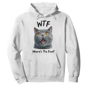 Funny Shocked British Shorthair Cat Hoodie Where Is The Food TS12 White Print Your Wear