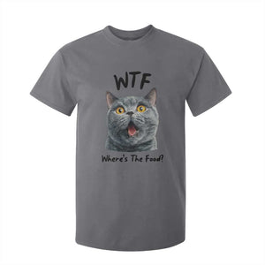 Funny Shocked British Shorthair Cat T Shirt For Kid Where Is The Food TS12 Charcoal Print Your Wear