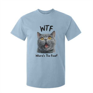 Funny Shocked British Shorthair Cat T Shirt For Kid Where Is The Food TS12 Light Blue Print Your Wear
