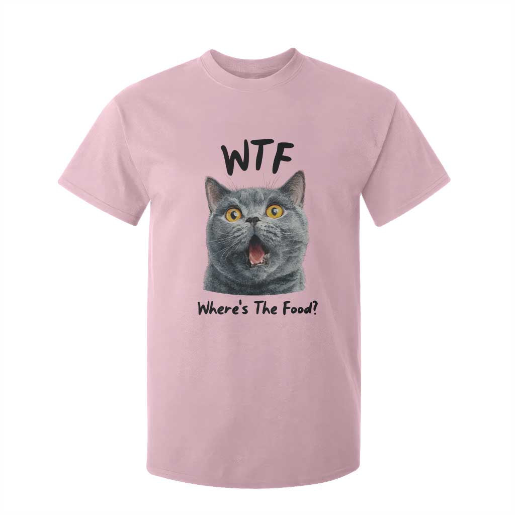 Funny Shocked British Shorthair Cat T Shirt For Kid Where Is The Food TS12 Light Pink Print Your Wear