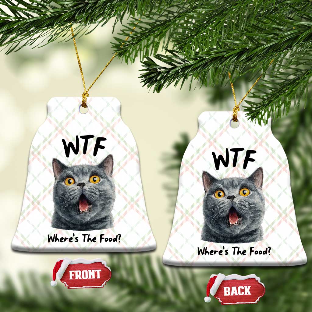 Funny Shocked British Shorthair Cat Ceramic Ornament Where Is The Food TS12 Print Your Wear