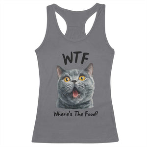 Funny Shocked British Shorthair Cat Racerback Tank Top Where Is The Food TS12 Charcoal Print Your Wear