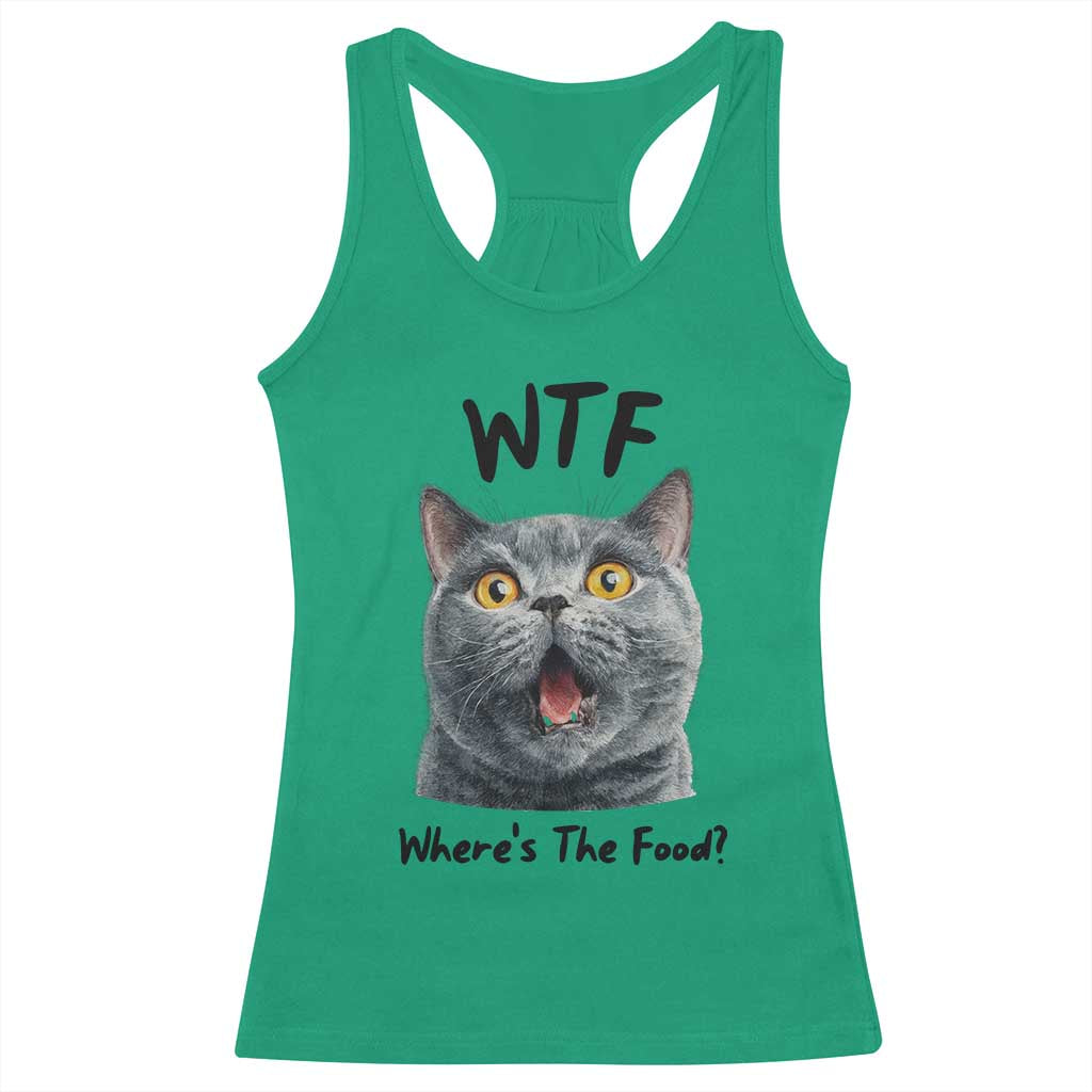 Funny Shocked British Shorthair Cat Racerback Tank Top Where Is The Food TS12 Irish Green Print Your Wear