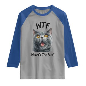 Funny Shocked British Shorthair Cat Raglan Shirt Where Is The Food TS12 Sport Gray Royal Print Your Wear