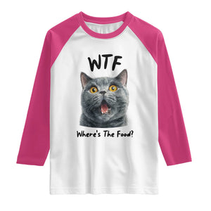 Funny Shocked British Shorthair Cat Raglan Shirt Where Is The Food TS12 White Heliconia Print Your Wear