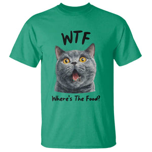 Funny Shocked British Shorthair Cat T Shirt Where Is The Food TS12 Irish Green Print Your Wear