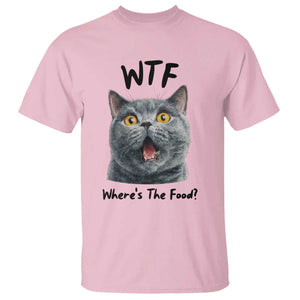 Funny Shocked British Shorthair Cat T Shirt Where Is The Food TS12 Light Pink Print Your Wear