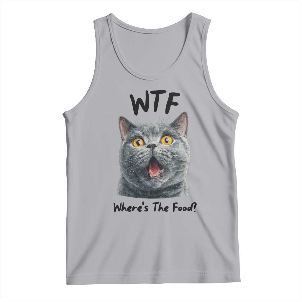 Funny Shocked British Shorthair Cat Tank Top Where Is The Food TS12 Athletic Heather Print Your Wear