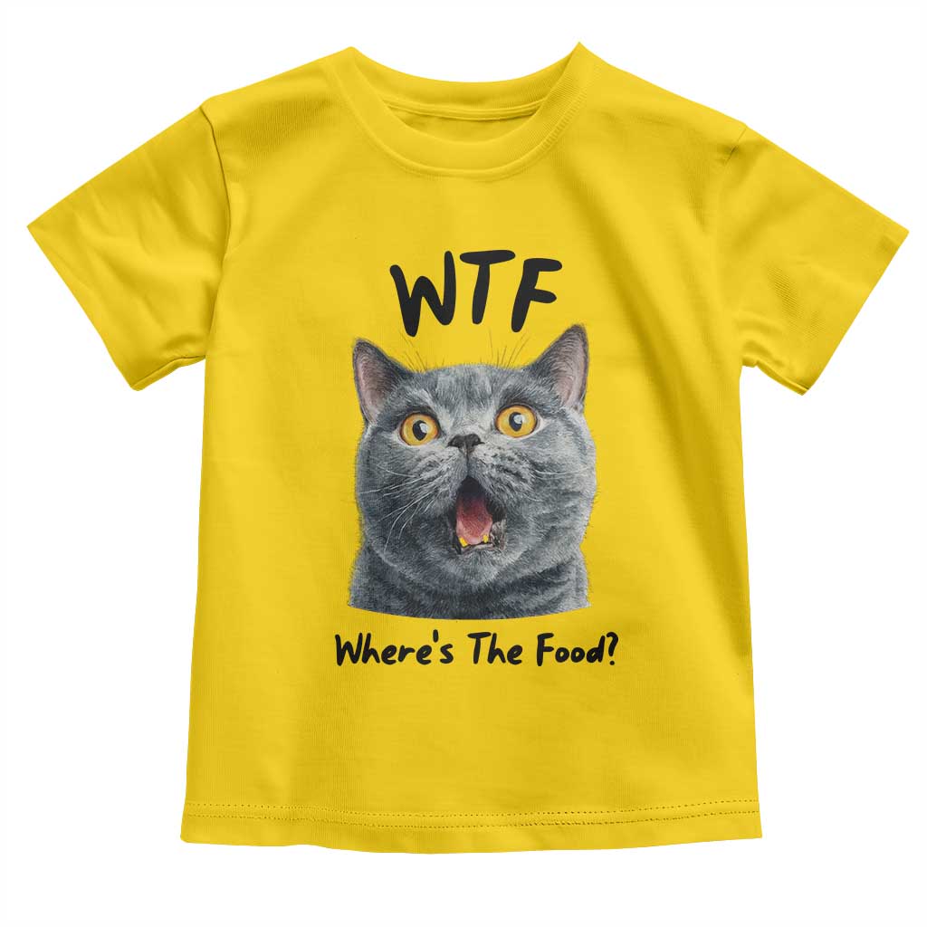 Funny Shocked British Shorthair Cat Toddler T Shirt Where Is The Food TS12 Daisy Print Your Wear